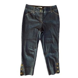 Charter Club Sailor High Waisted High Rise Button Detail Capri Ankle Jean Sz6P